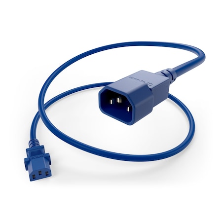 1Ft Blue C13-C14 Pdu/ Server Ultra Flexible Power Cord, Svt, 10Amp,